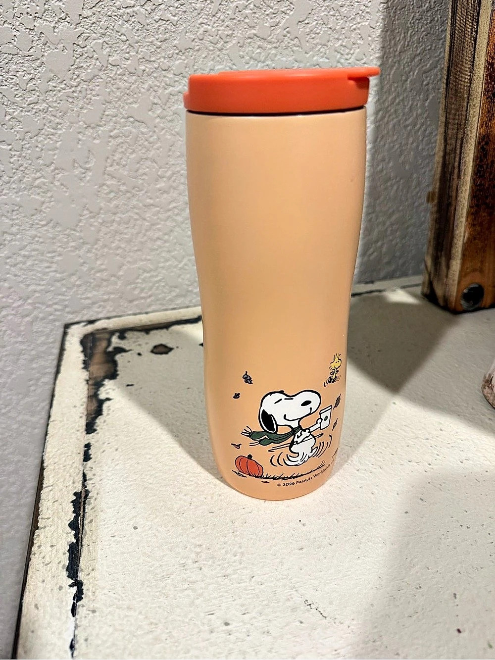 Starbucks x Peanuts 16-ounce Stainless Steel Tumbler Orange - NEW
